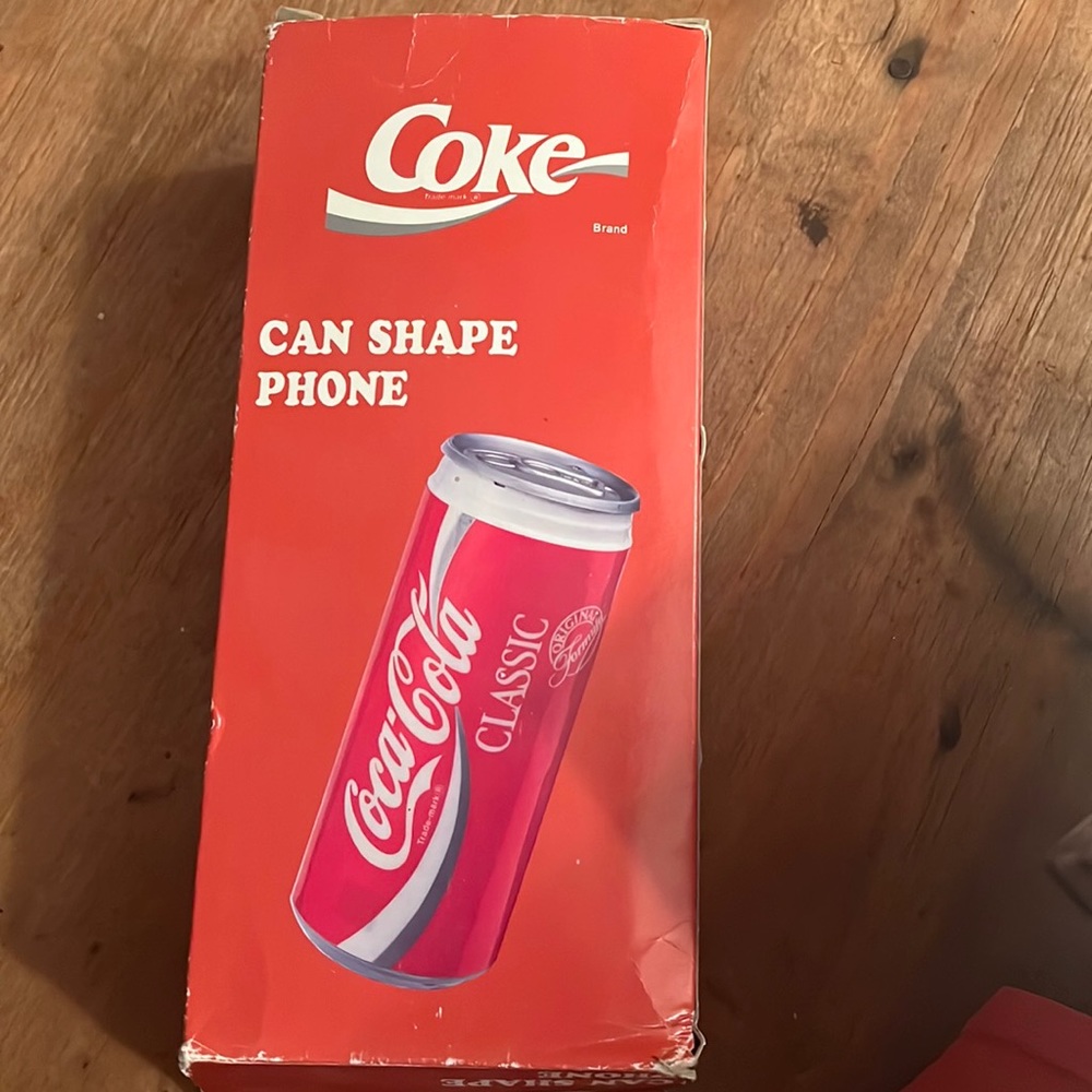 Coca Cola can phone used in box